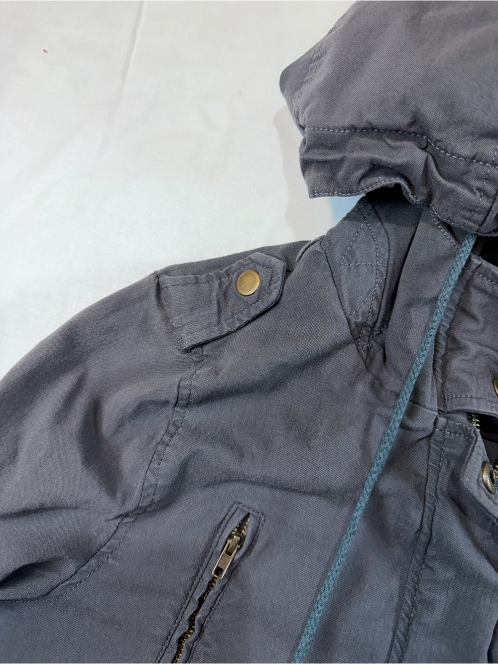 Eden Society Hooded Utility Jacket in Charcoal - Picture 6 of 11